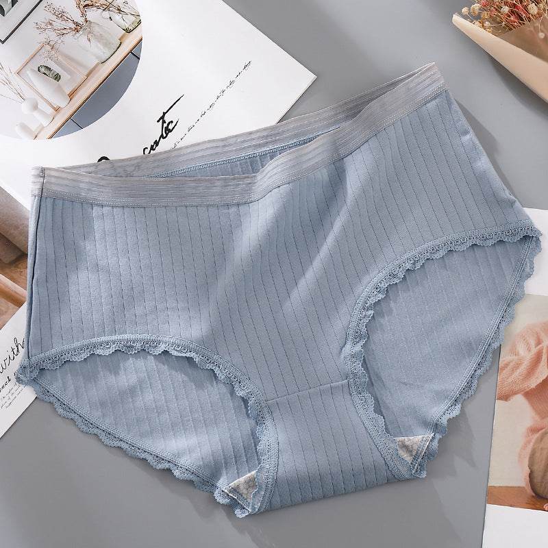 Antibacterial lace-edged panties - Mubimart