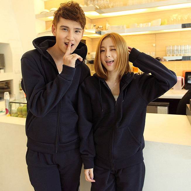 Hooded Pocket Zipper Matching Cardigan Hoodie - Mubimart
