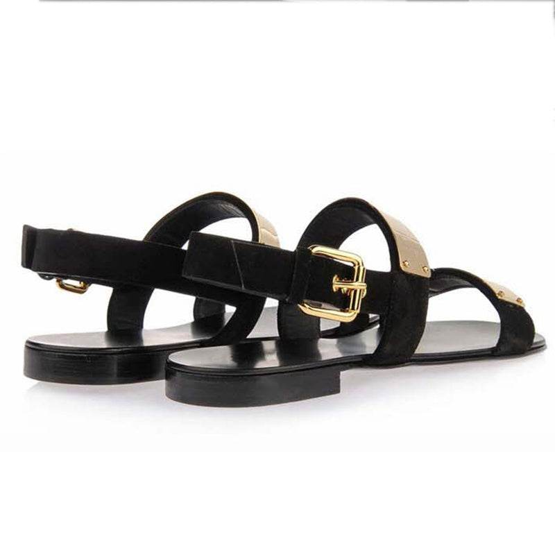 Summer Men Shoes Designer's Genuine Leather Men Sandalias Zapatos Mujer Rome Rock Fashion Mens Sandal Shoes - Mubimart