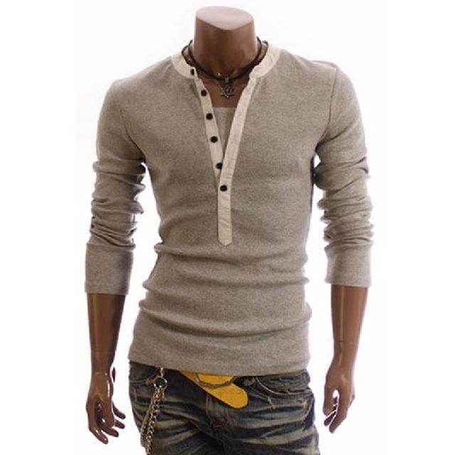 British Style Mens V-neck T-Shirt - Mubimart