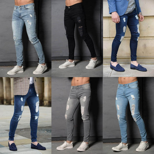 Pants Jeans For Mens Trousers Spring Plussize Blue grey - Mubimart
