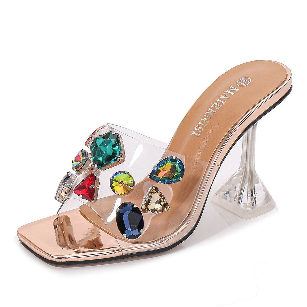 Rhinestone high heels - Mubimart