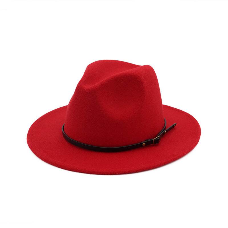 Automne et Hiver Laine Chapeau De Fedora De Mode Femme En Laine chapeau haut-de-forme Noir Chapeau Rouge Fedora Hommes L'église Panama Sombrero Chapeau - Mubimart