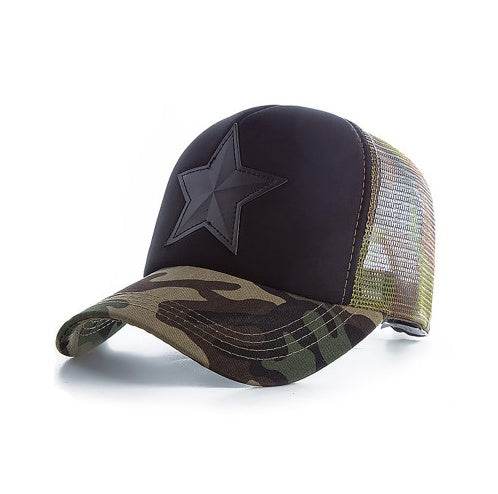 Pentagram Baseball Cap Camouflage Sun Hat Casual Hat Sun Hat Korean Men and Women Cap - Mubimart