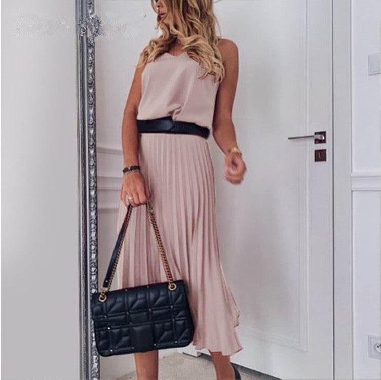 V-neck camisole dress - Mubimart