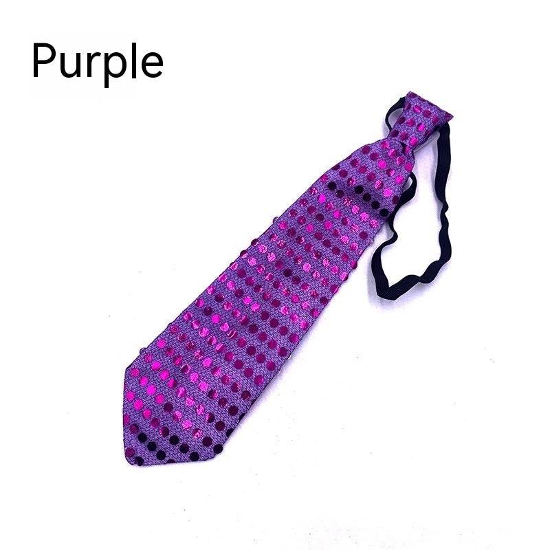 LED Sequins Glowing Necktie Props Tie - Mubimart