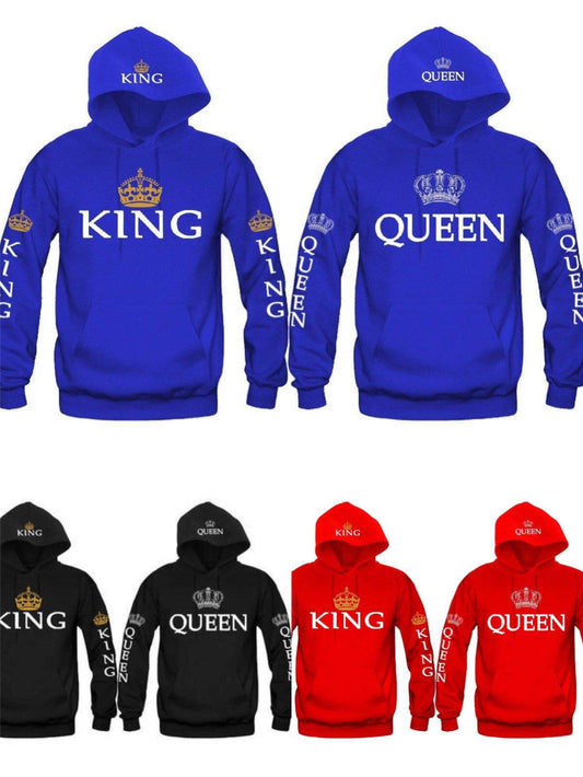 Blue King & Queen Hoodies - Mubimart