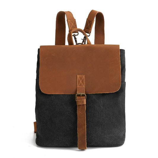 Retro backpack crazy horse leather women - Mubimart