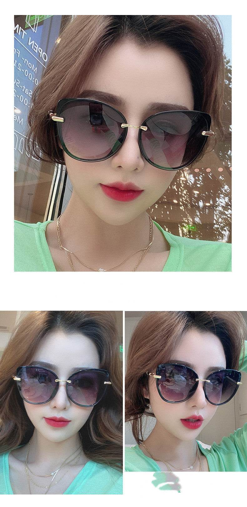 Cat Eye Retro Street Shooting Wild Sunglasses - Mubimart