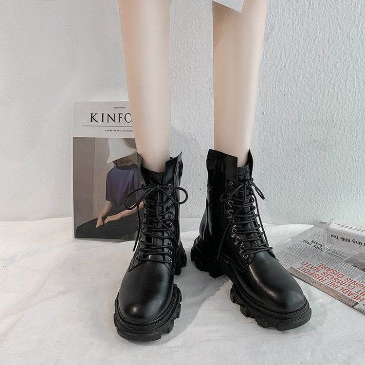 Irregular Martin boots women - Mubimart