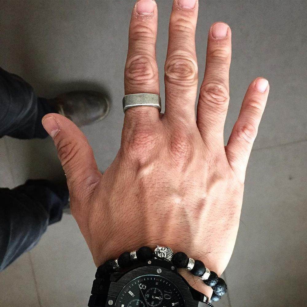 Square Stainless Steel Titanium Steel Ring For Men - Mubimart