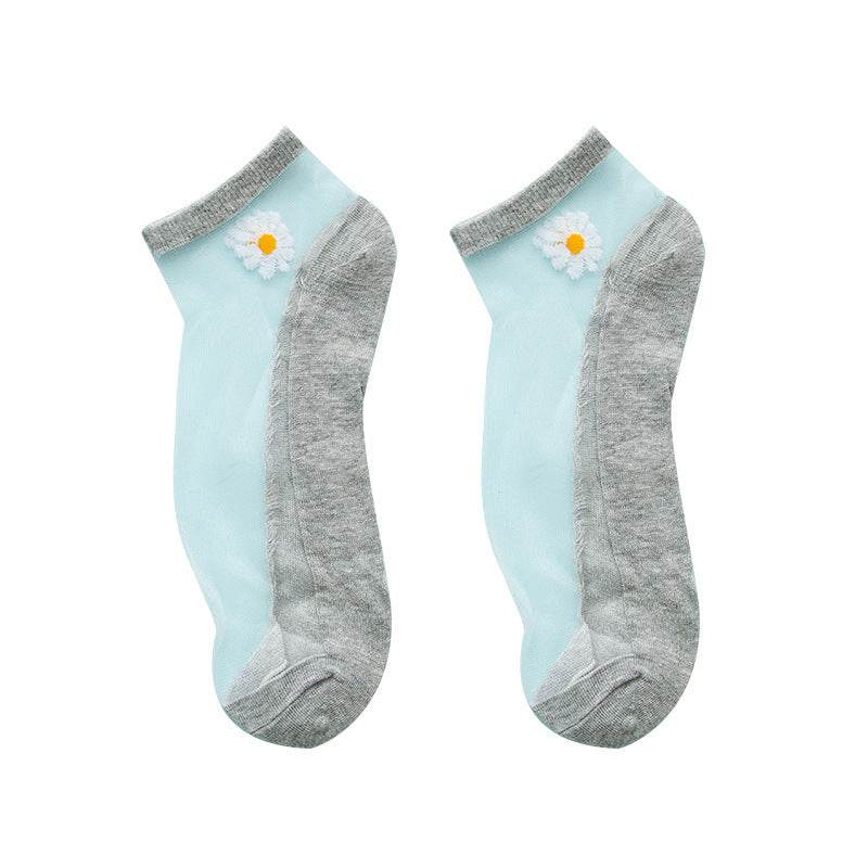 Women's Low-cut Liners Transparent Spun Glass Thin Socks - Mubimart