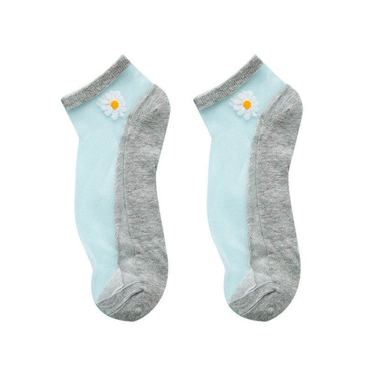 Women's Low-cut Liners Transparent Spun Glass Thin Socks - Mubimart