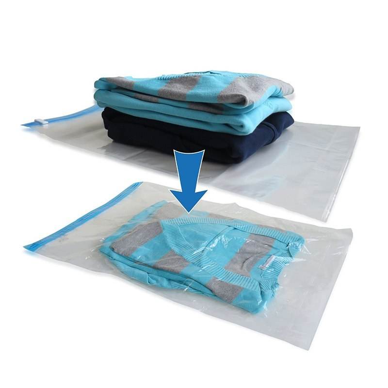 1 pc Hand Rolling Compression Vacuum Bag Border Foldable Compressed Home Clothes Plastic Storage Bag Space Saving Seal Bags - Mubimart