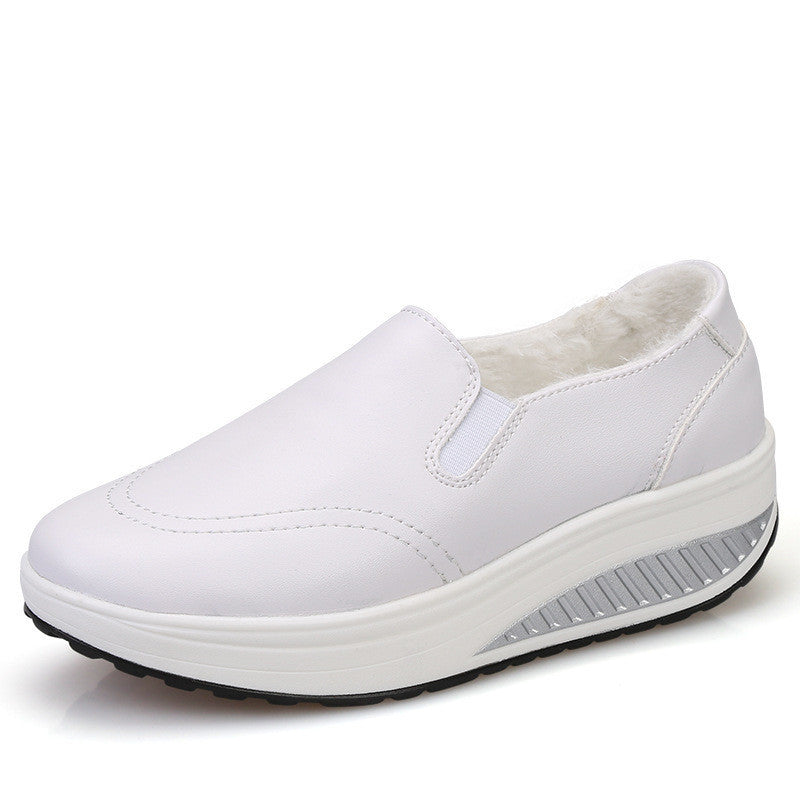 Spring And Autumn Loafers Women's Leather White Shoes Women