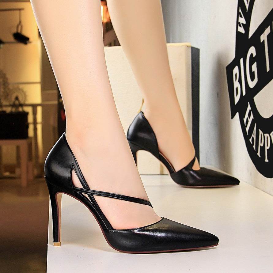 Women's side hollow stiletto - Mubimart