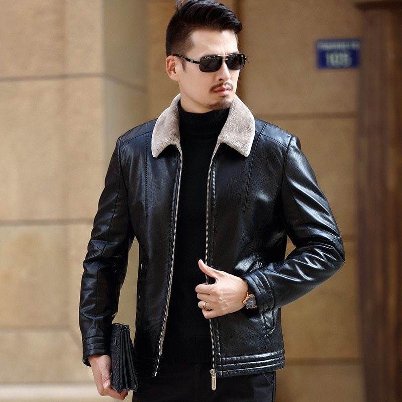Leather jacket PU coat - Mubimart
