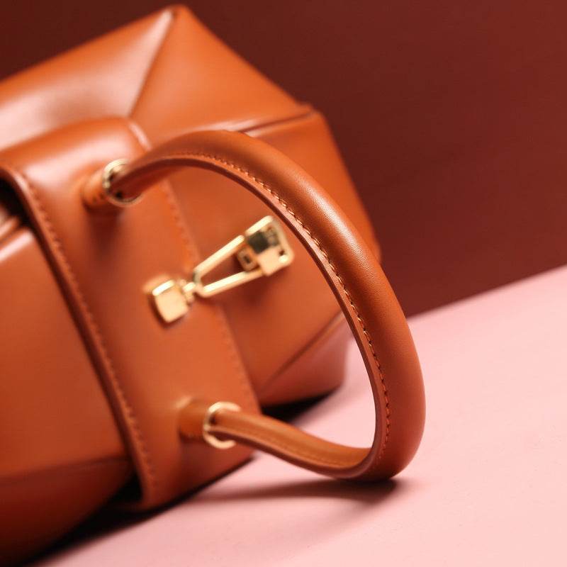 Leather handbags fashion dumplings handbag - Mubimart