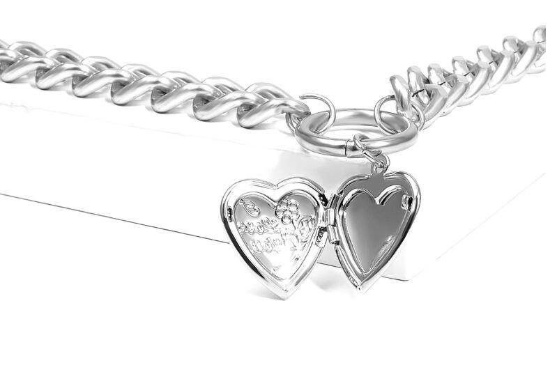 Metal Heart Choker Necklace For Women - Mubimart