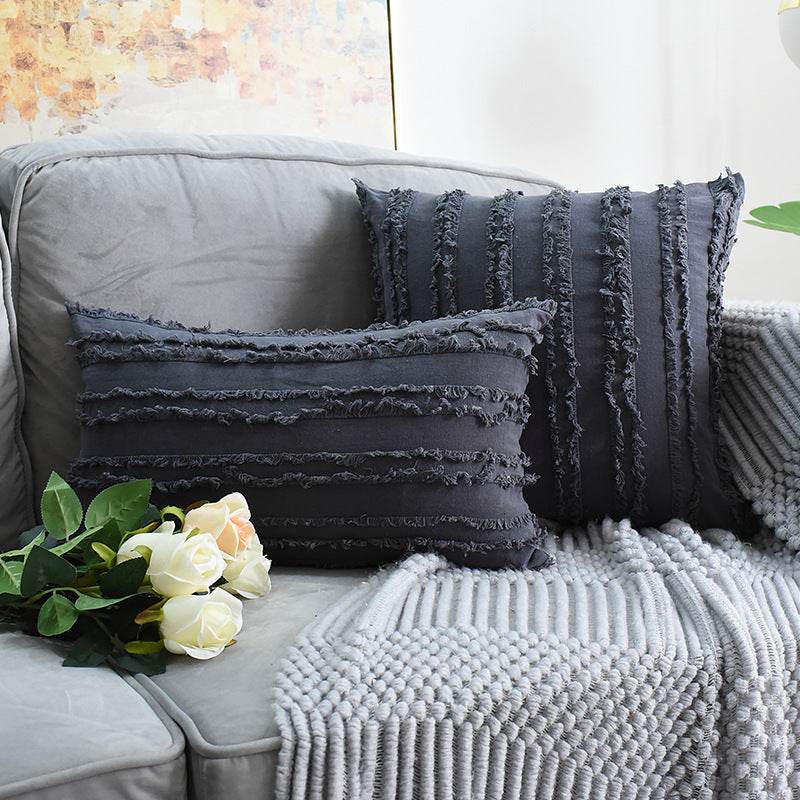 Cut Floral Fringed Sofa Pillowcases - Mubimart