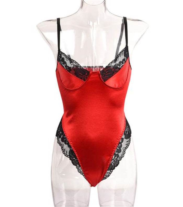Lace sexy bodysuit - Mubimart