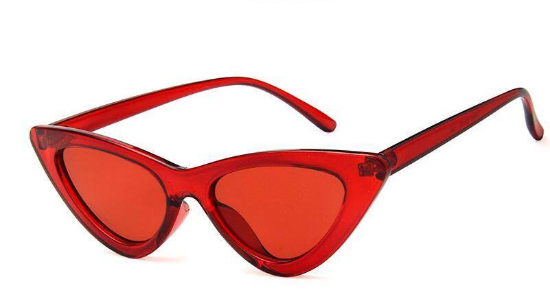 Korean version of the retro retro Harajuku cat eye sunglasses female triangle hip hop European and American net red sunglasses female ins glasses - Mubimart