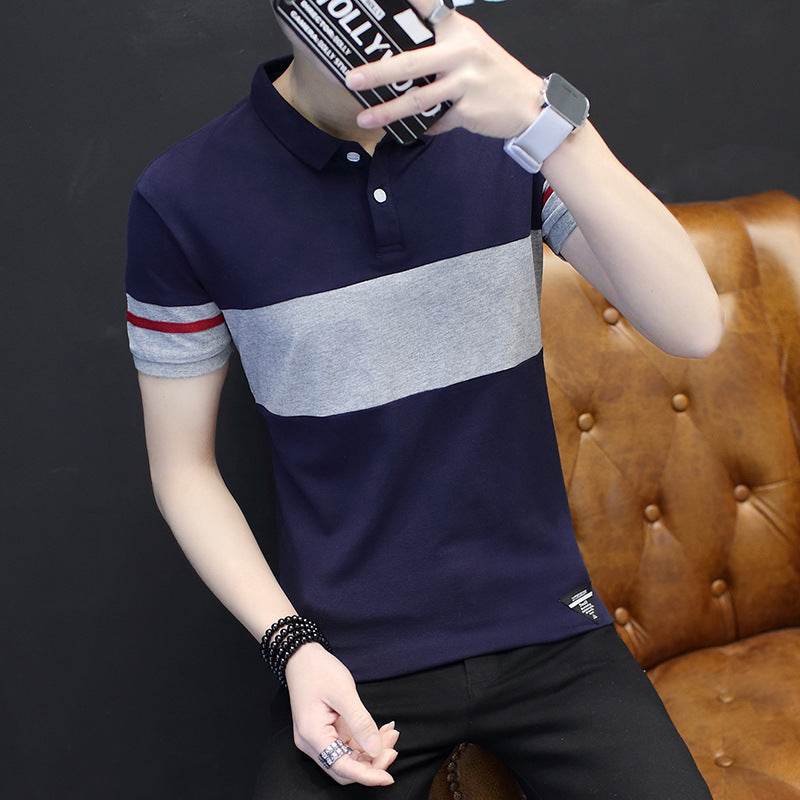 Short sleeve shirt collar polo shirt - Mubimart