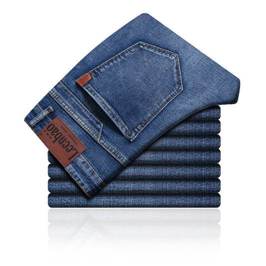 Straight slim-fit stretch jeans - Mubimart