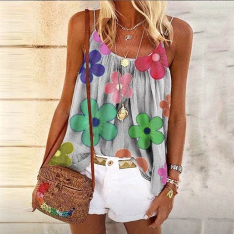 Printed loose camisole - Mubimart