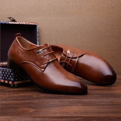 New men's leather shoes explosions casual shoes men's business dress shoes - Mubimart