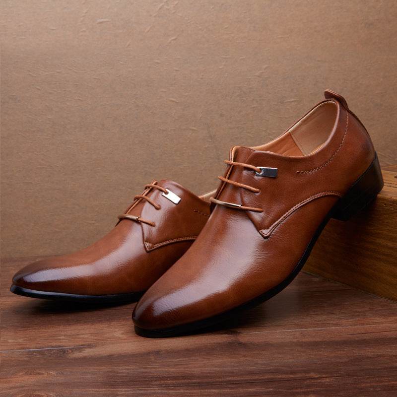 New men's leather shoes explosions casual shoes men's business dress shoes - Mubimart