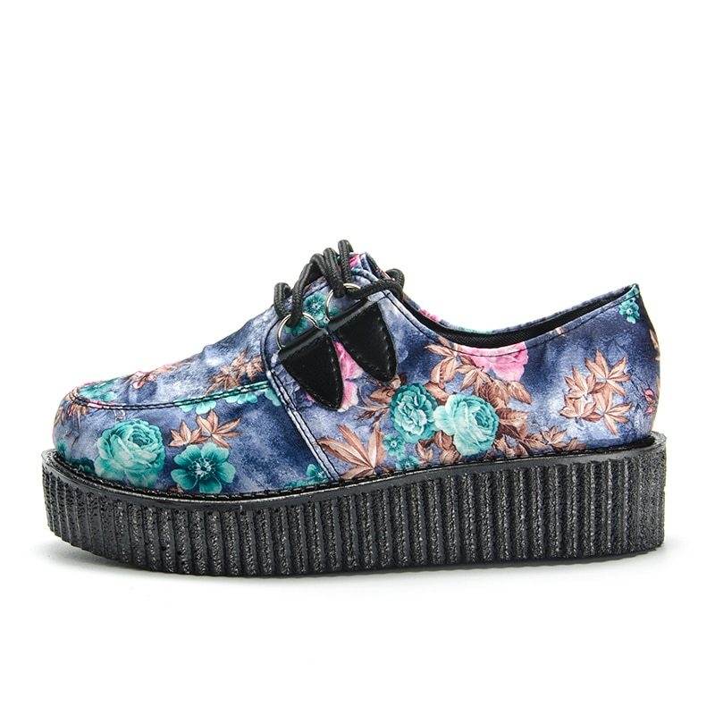 Fujin Brand Star Leather autumn Creepers loafers plus size 35-41 women Shoes ladies platform shoes Women Flats Female - Mubimart