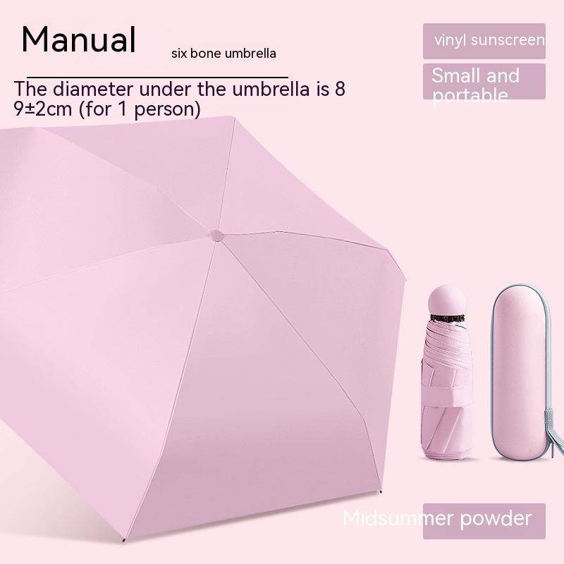 Mini Five-fold Umbrella Capsules Sun Umbrella Sun Protection UV Protection - Mubimart