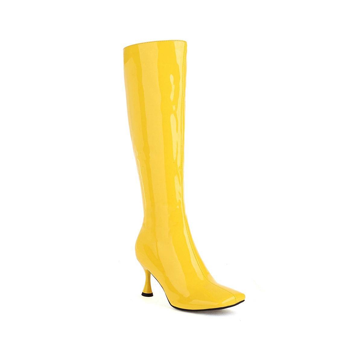 Temperament Square Toe Tall Martin Boots Large Size - Mubimart
