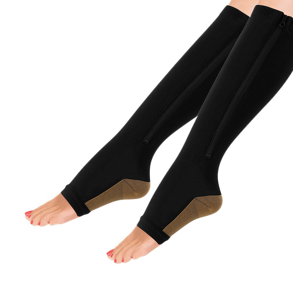 Women Slimming Zippered Compression Socks - Mubimart -  