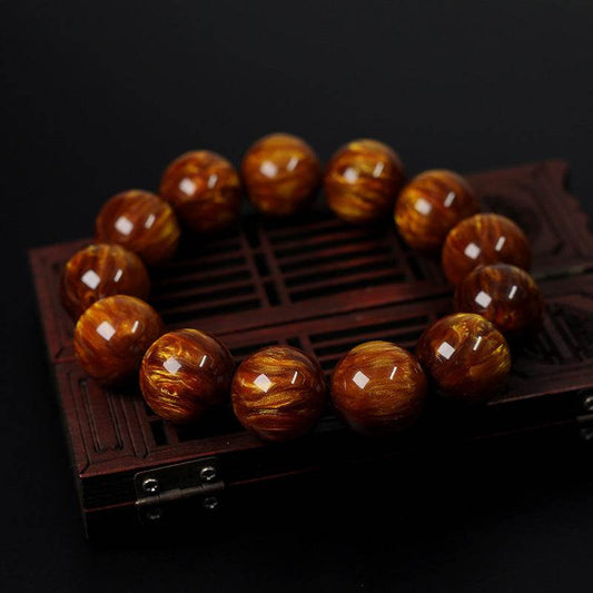 Golden silk sea willow bracelet men - Mubimart