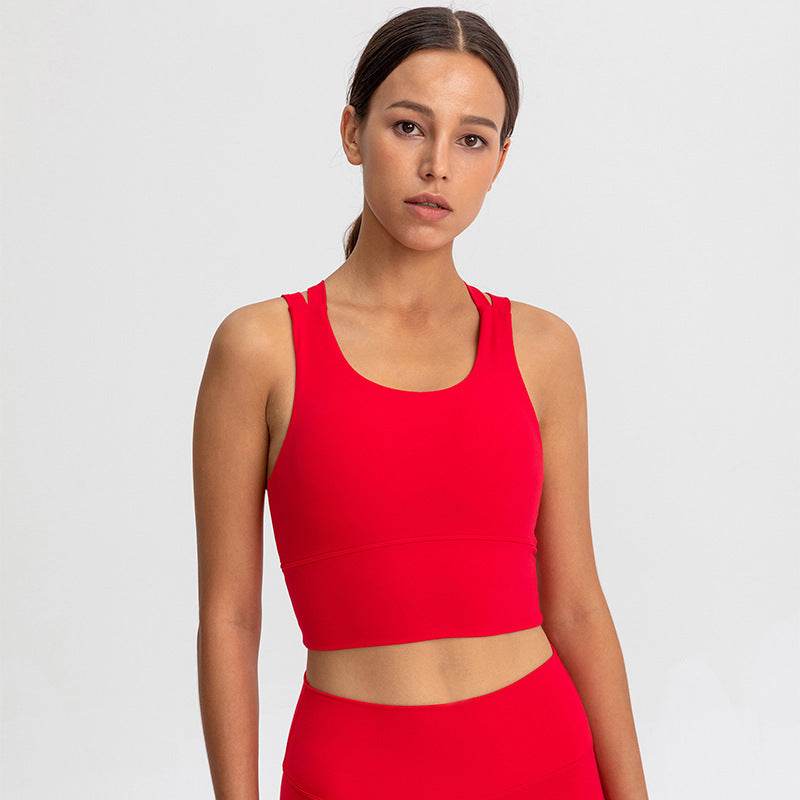 High Support Padded Gym Athletic Sports Bras Tops Women Naked Feel Yoga Fitness Workout Running Crop Bras - Mubimart