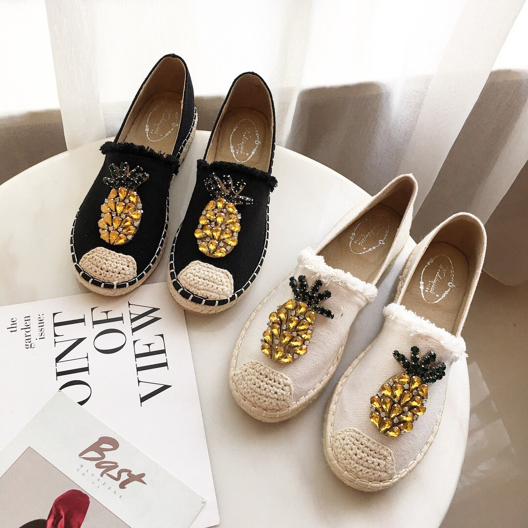 Ananas strass flats