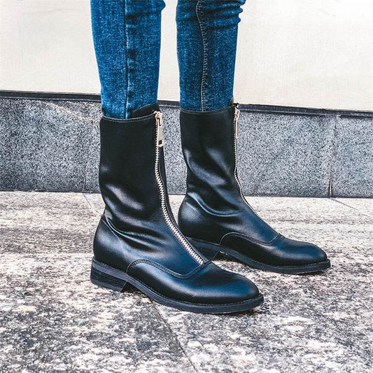 Distressed Ghost Emperor Inverted Boots Retro Martin Boots Women - Mubimart