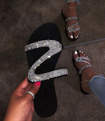 Diamond flat sandals slippers