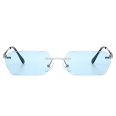 Rechteckige randlose Sonnenbrille