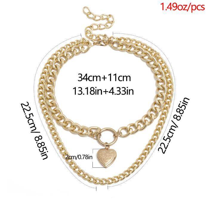 Metal Heart Choker Necklace For Women - Mubimart