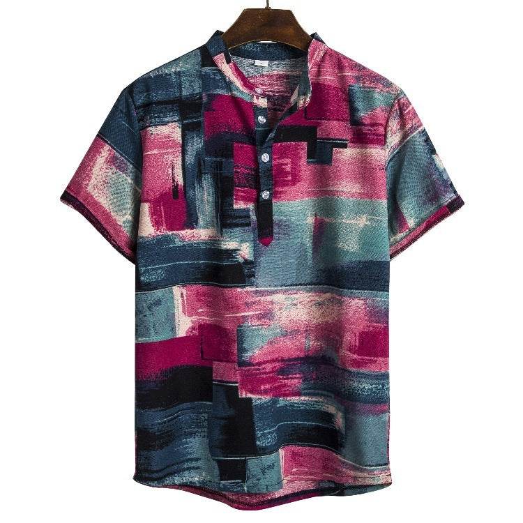 Men's linen printed shirt - Mubimart