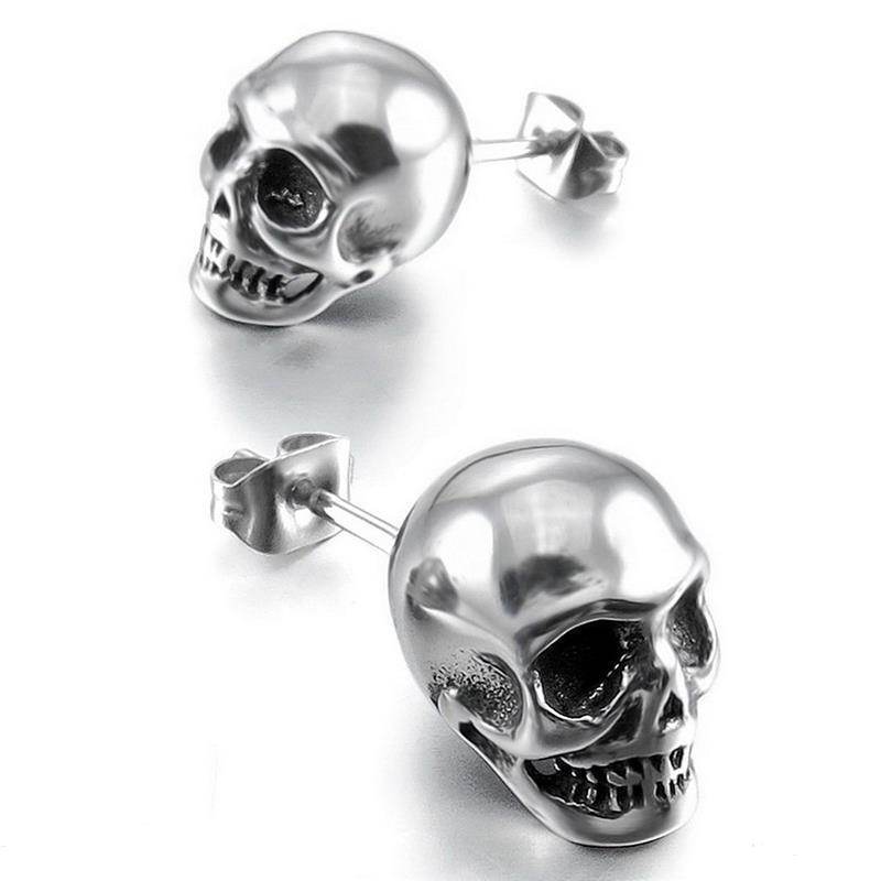 Punk Rock Skull Mens Earrings For Women Small Stud Earings Jewelry Dropshipping Gift - Mubimart