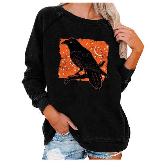 Loose Women's Tops Halloween Themed Sweatshirts - Mubimart