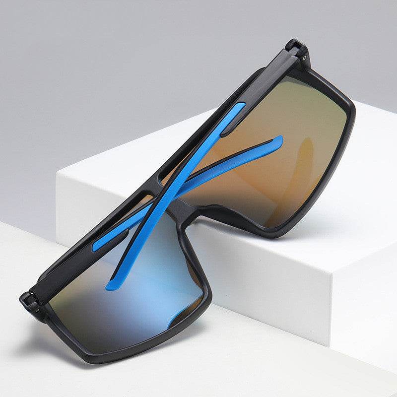 Mens Fashion Simple One Piece Large Frame Sunglasses - Mubimart