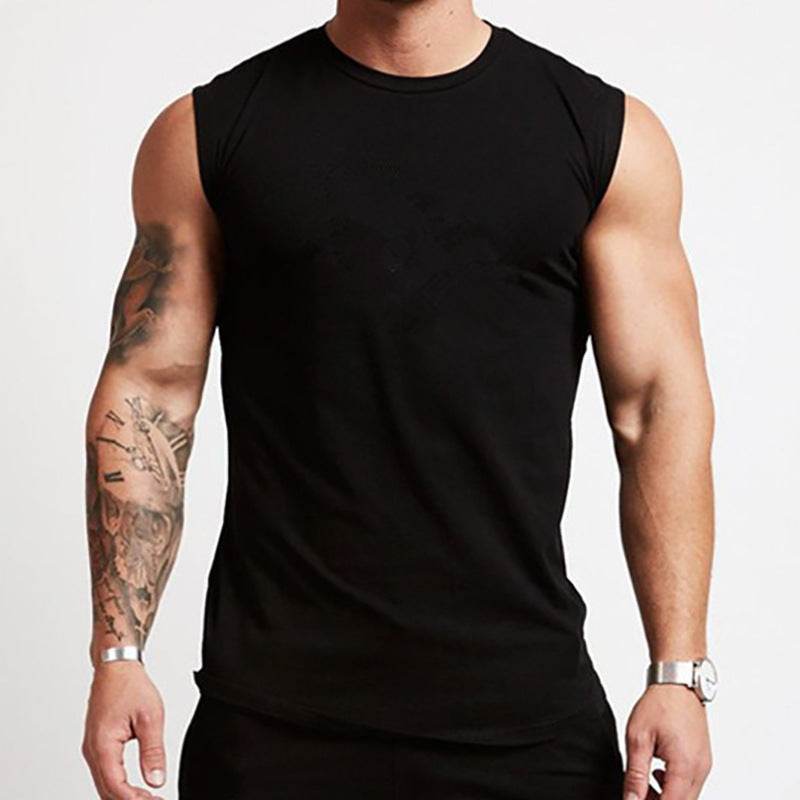 Summer New Muscle Fitness Brother Sports Undershirt Men Running Training Tops - Mubimart