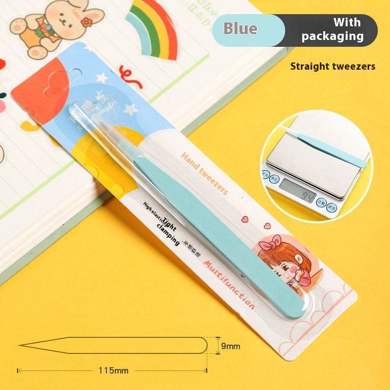 Hand Account Tweezers Stainless Steel Color DIY Elbow Clip Hand Tool Goo Card Tweezers - Mubimart