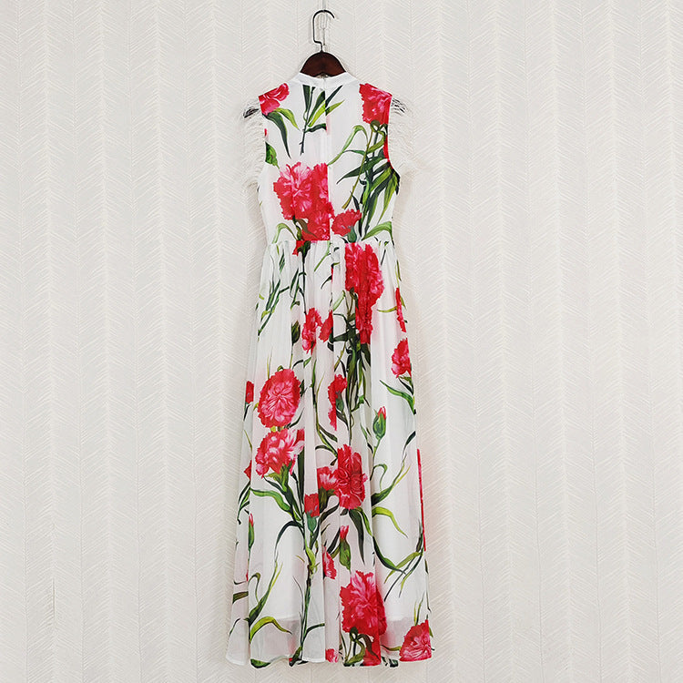 Fashionable Retro Formal Dress Roses - Mubimart -  