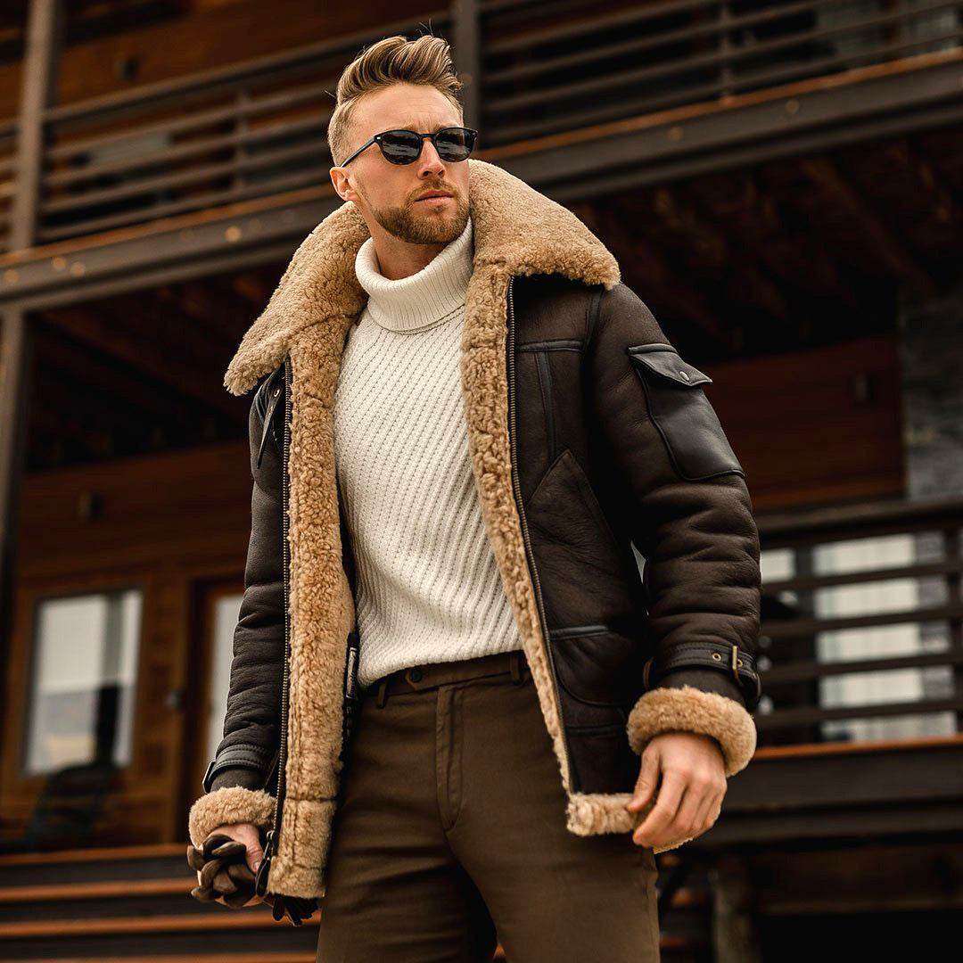 Winter Jacket Mens Military Fleece Warm Jackets Male Fur Collar Coats Army Tactical Jacket - Mubimart